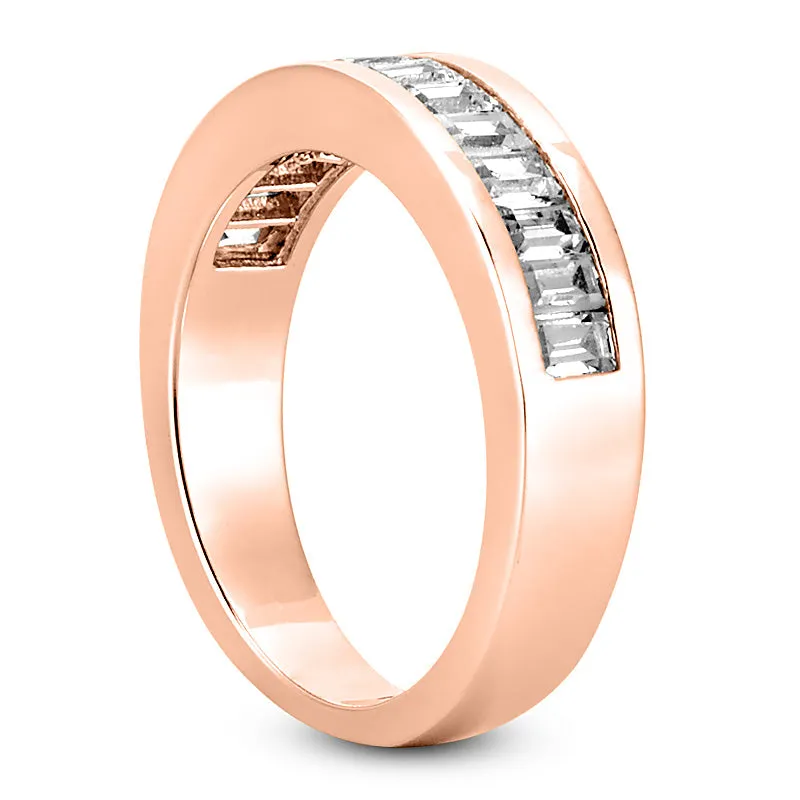 Straight Baguette Diamond Wedding Band (Total Diamond Weight 1.02ct, Quality GH-VS)