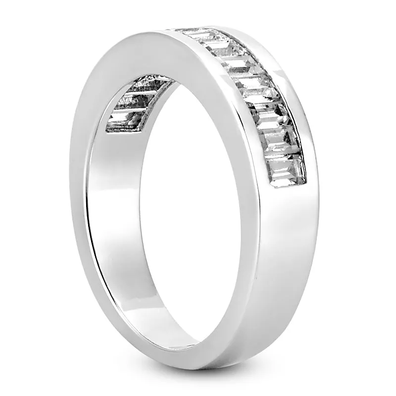 Straight Baguette Diamond Wedding Band (Total Diamond Weight 1.02ct, Quality GH-VS)