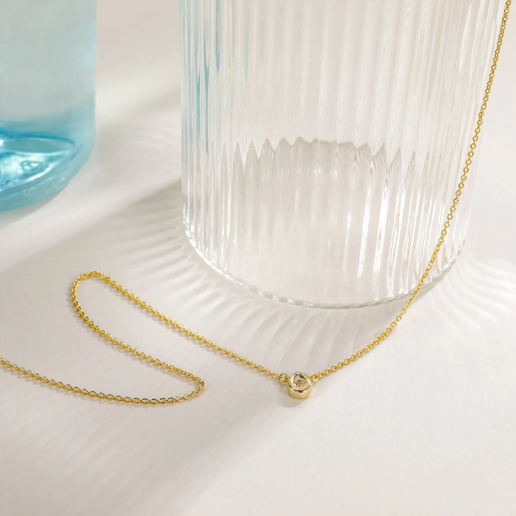 Tear Shaped Gemstone Necklace