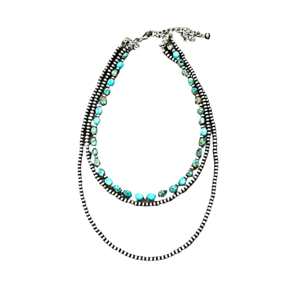 Women's Isac Trading Handmade Gemstone, Navajo Bead Necklace 739272