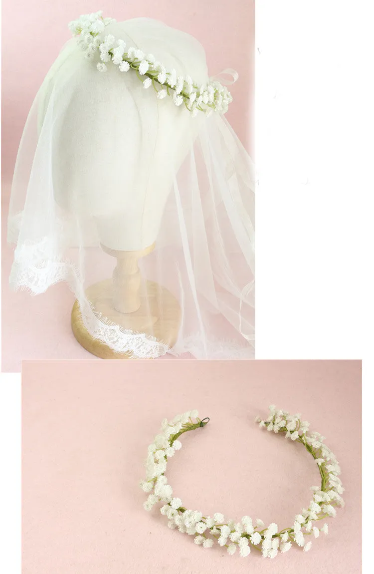 Wreath Flower Headband Travel Flower Crown Flower Girl Hair Accessories Wedding Hairbands
