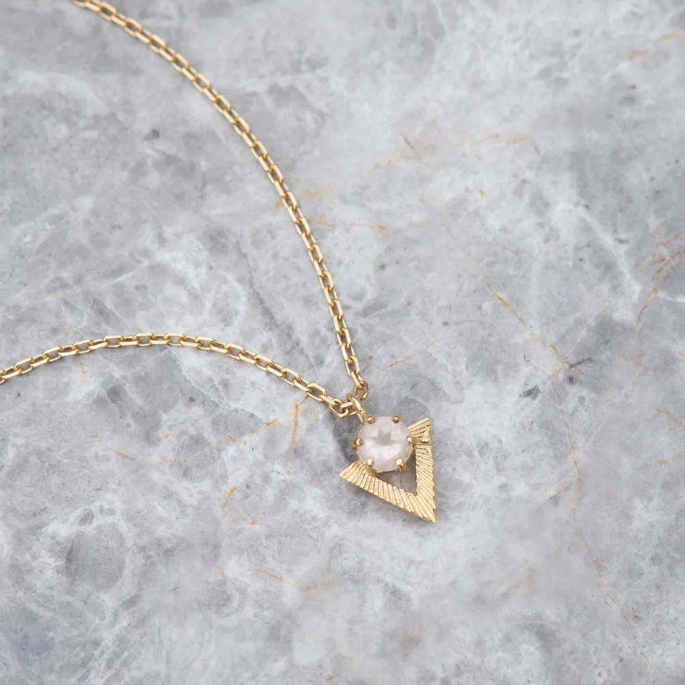 Zoe & Morgan Violet Necklace - Gold Plated & Rose Quartz